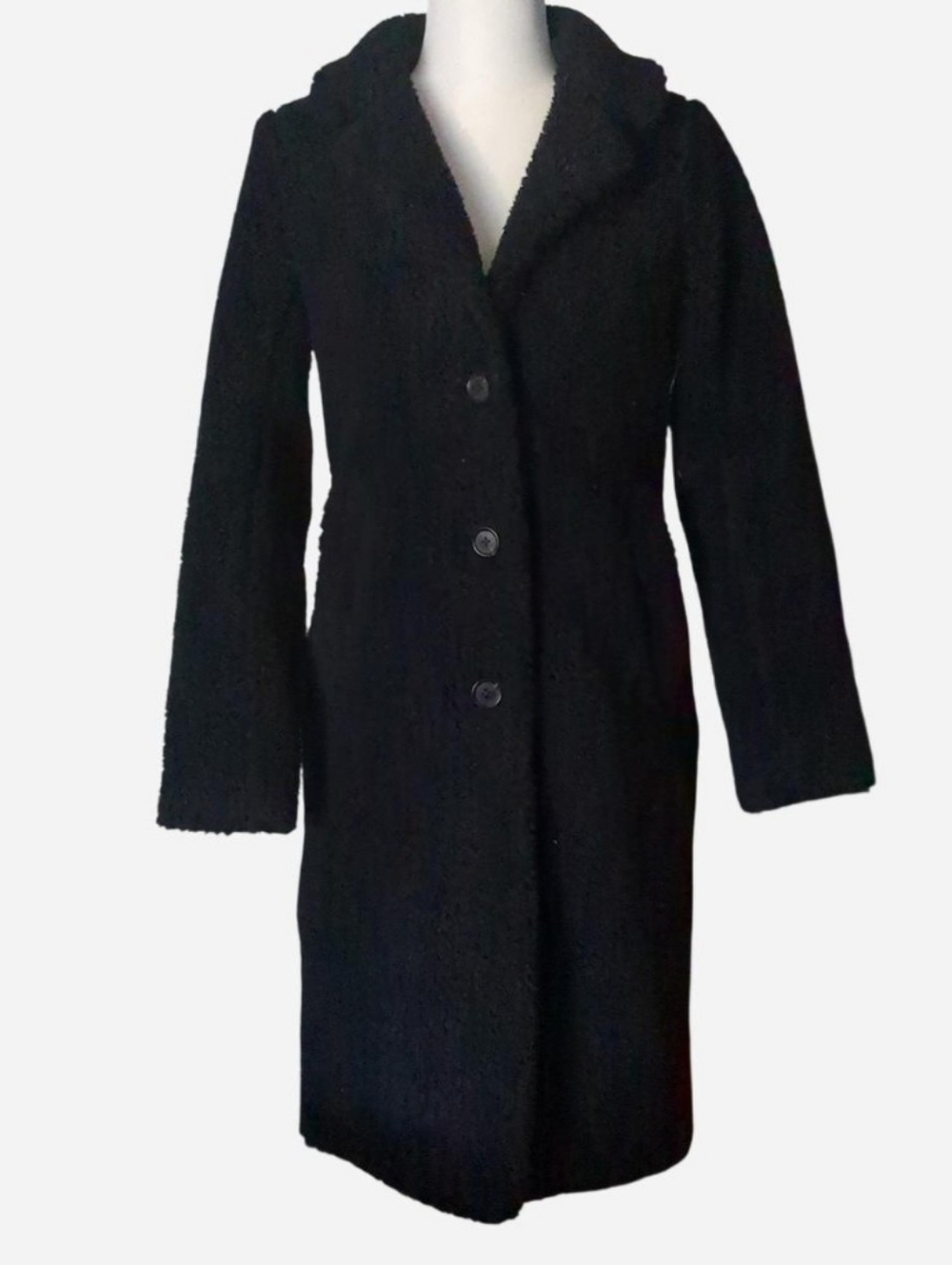 ✨ STUNNING Abercrombie & Fitch Black Sherpa "Teddy" Coat Size XS✨